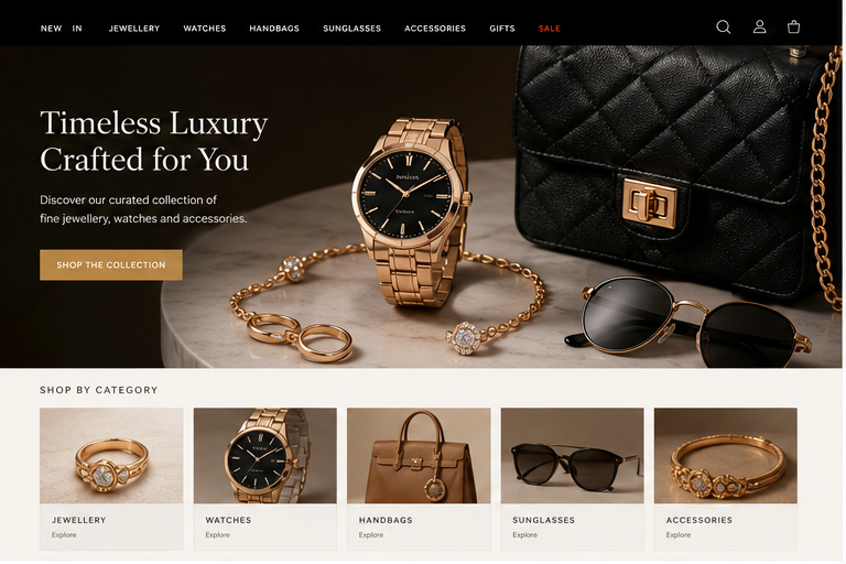 Accessories website design preview