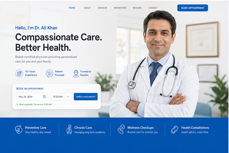 Doctor website design preview