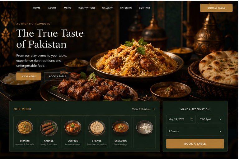 Restaurant website design preview