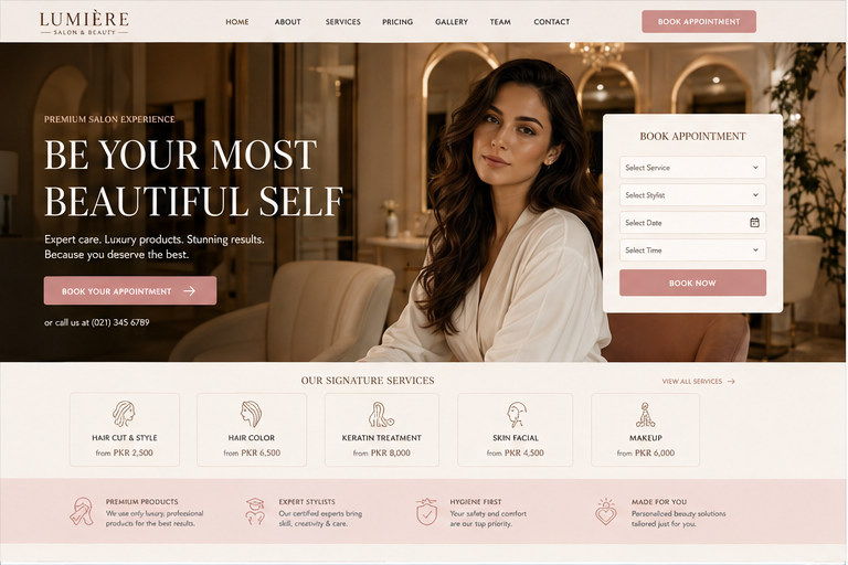 Beauty Salon website design preview